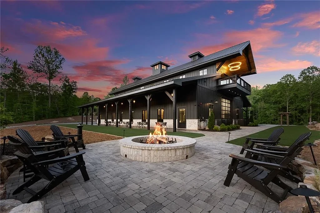 Venue exterior at golden hour